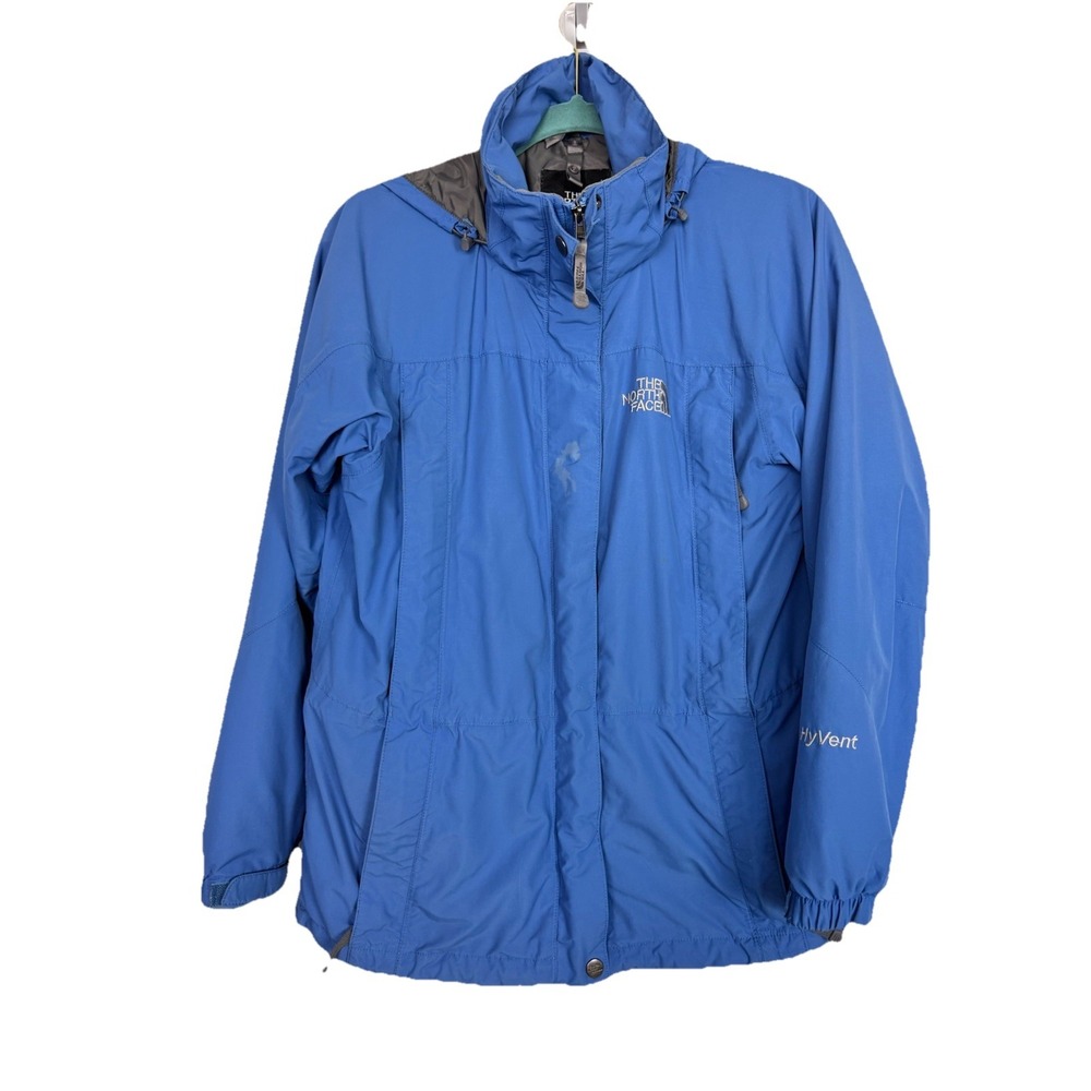 The North Face HyVent Women's Jacket Blue Waterproof‎ Hooded Coat Size S Outdoor